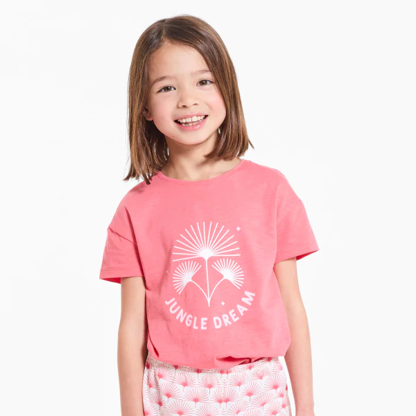 Girl's coral jersey short pyjamas