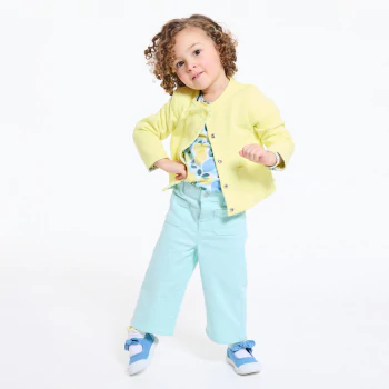 Baby girl's blue wide-leg trousers