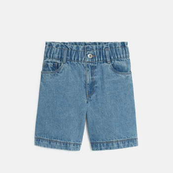 Girl's blue denim Bermuda shorts