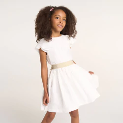 Girl's white sparkly formal dress