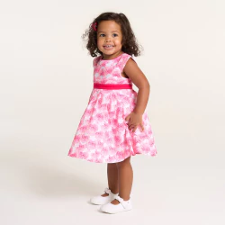 Baby girl's elegant pink floral dress
