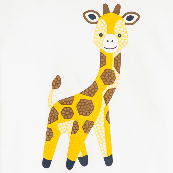 Baby boy's white giraffe sensory T-shirt