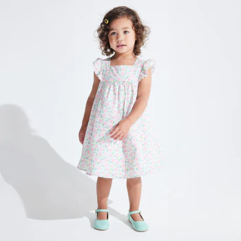 Baby girl's elegant pink floral dress