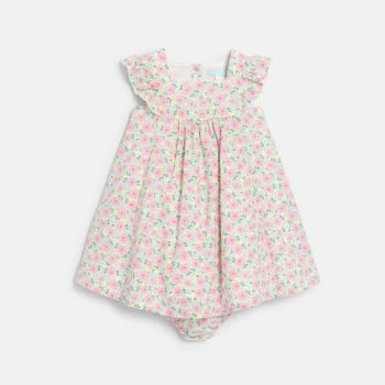 Baby girl's elegant pink floral dress