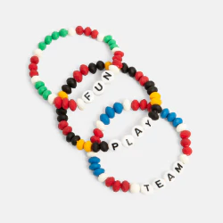 Girls' multicoloured slogan bracelets