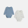 Newborn blue bodysuit with size extender (set of 2)