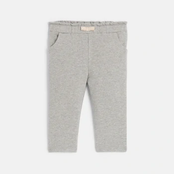 Baby girl's shiny grey fleece trousers