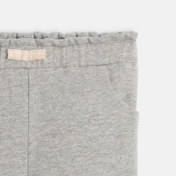 Baby girl's shiny grey fleece trousers
