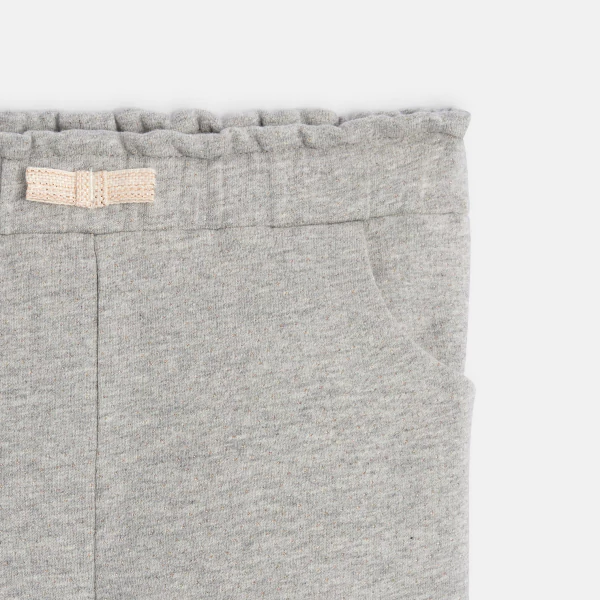Baby girl's shiny grey fleece trousers