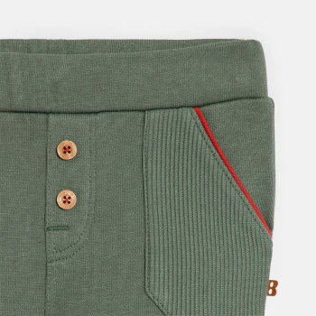 Baby boy's green fleece trousers