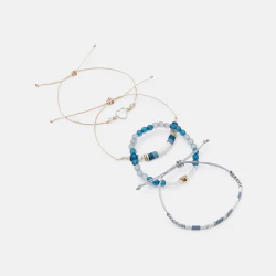 Girl's blue fashion bracelets (set of 4)
