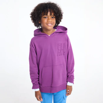 Girl's plain purple fleece sweatshirt