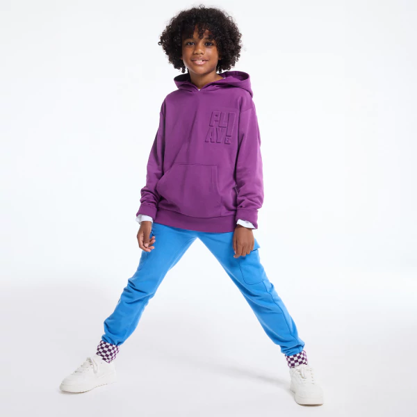 Girl's plain purple fleece sweatshirt