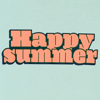 Boy's turquoise slogan T-shirt with short sleeves