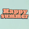 Boy's turquoise slogan T-shirt with short sleeves