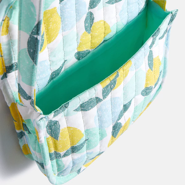 Girl's quilted fabric printed shoulder bag