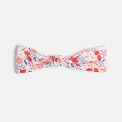 Girl's pink floral bow headband
