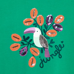 Girls' green toucan motif...