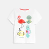 Baby girl's white sensory animal T-shirt