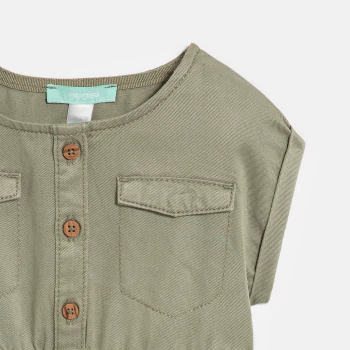 Baby girl's green safari dress