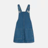 Girl's black denim dungaree dress
