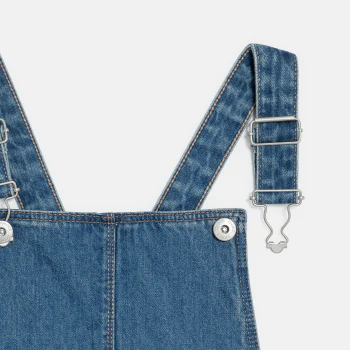 Girl's black denim dungaree dress