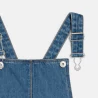 Girl's black denim dungaree dress