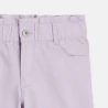 Girls' mauve canvas Bermuda shorts