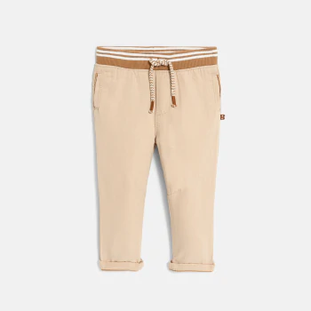 Baby boy's beige adaptable trousers