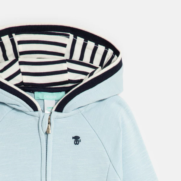 Baby boy's blue fleece zip-up otter sweatshirt