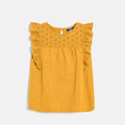 Girls' yellow broderie...