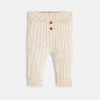 Baby boy's white turtle bodysuit and soft trousers