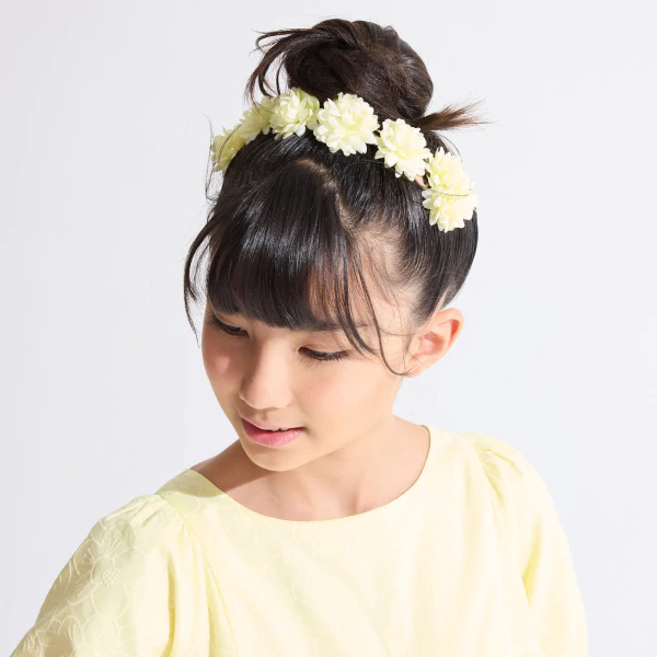 Girl's yellow floral crown headband