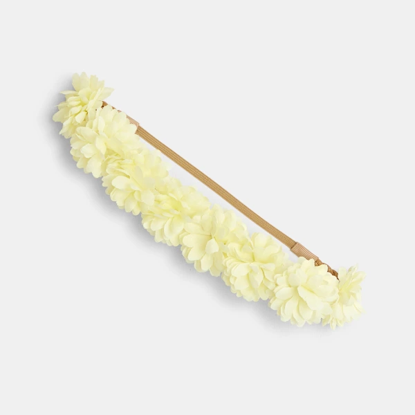 عصابة رأس على شكل تاج من الزهور باللون الأصفر للفتيات عصابة رأس على شكل تاج من الزهور باللون الأصفر للفتيات