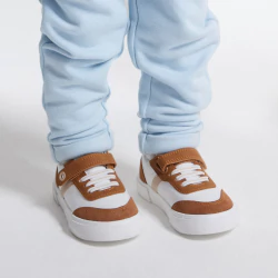 Baby boy's stylish beige canvas shoes