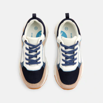 Boy's blue and brown running shoes