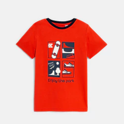 Boy's red short-sleeve T-shirt