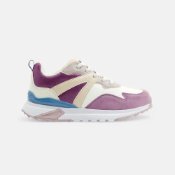 Girl's mauve and beige running shoes
