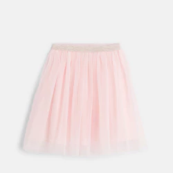 Girl's pink tulle pleated skirt