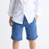 Solid slim fit canvas Bermudas