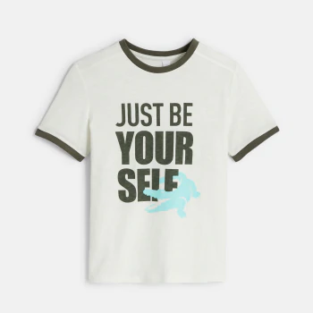 Boy's white short-sleeve crocodile T-shirt