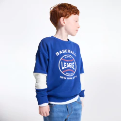 Boy's soft navy blue fleece sweatshirt