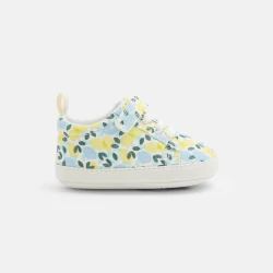 Newborn blue printed canvas tennis shoes