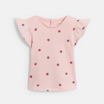 Baby girl's pink polka dot T-shirt