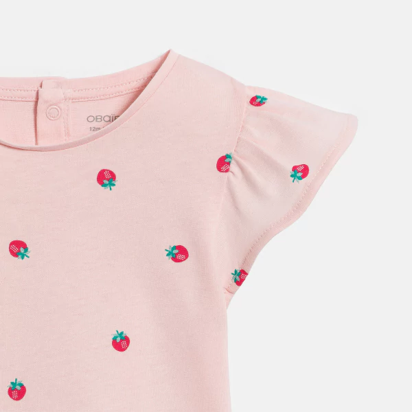 Baby girl's pink polka dot T-shirt