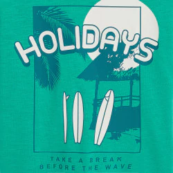 Boy's green holiday motif...