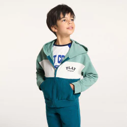 Boy's green slogan sweatshirt