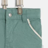 Baby boy's green linen-effect cotton shorts with braces