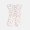 Baby girl's white floral cotton gauze playsuit