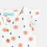 Baby girl's white floral cotton gauze playsuit